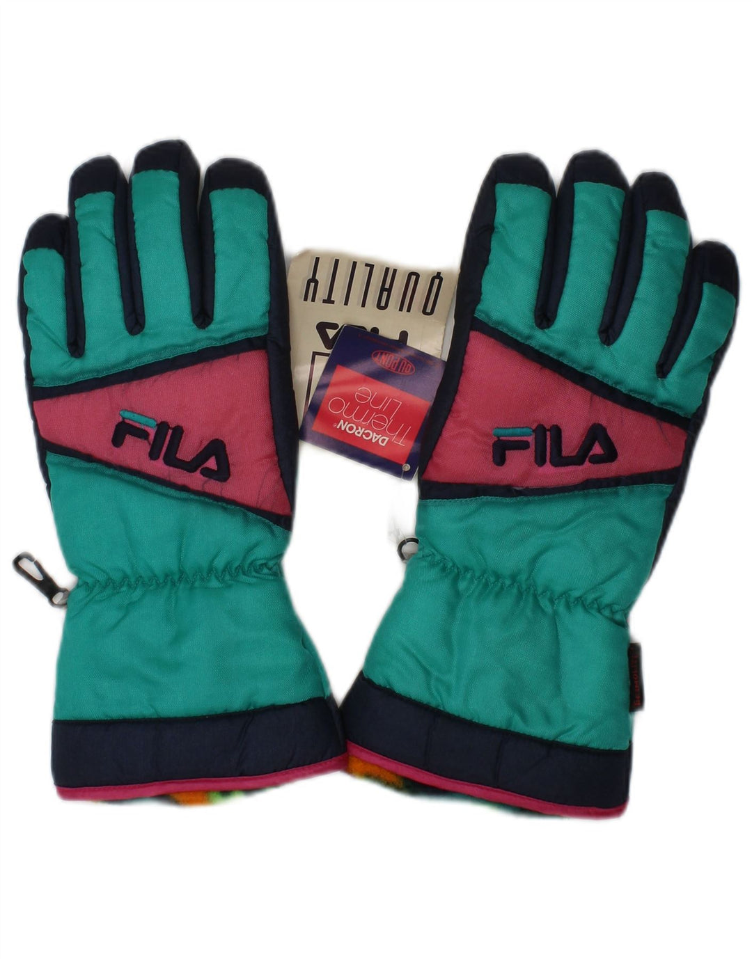 Fila Guantes de esquí para hombre Small Green Colourblock Poliéster Invierno