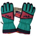 Fila Guantes de esquí para hombre Small Green Colourblock Poliéster Invierno