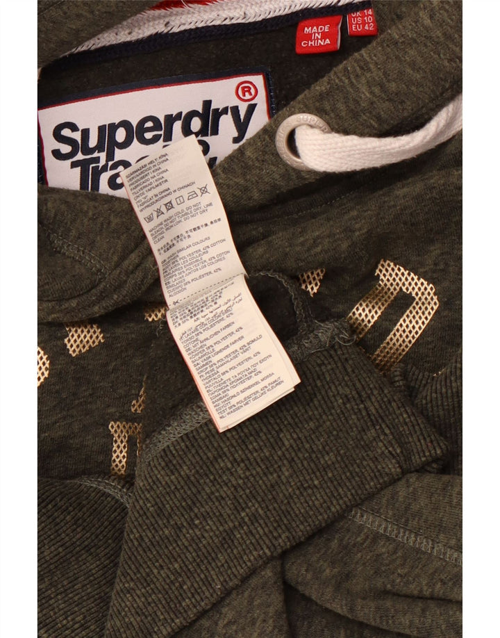 SUPERDRY Jersey con capucha para mujer Track & Field UK 40 Large Khaki Moteado