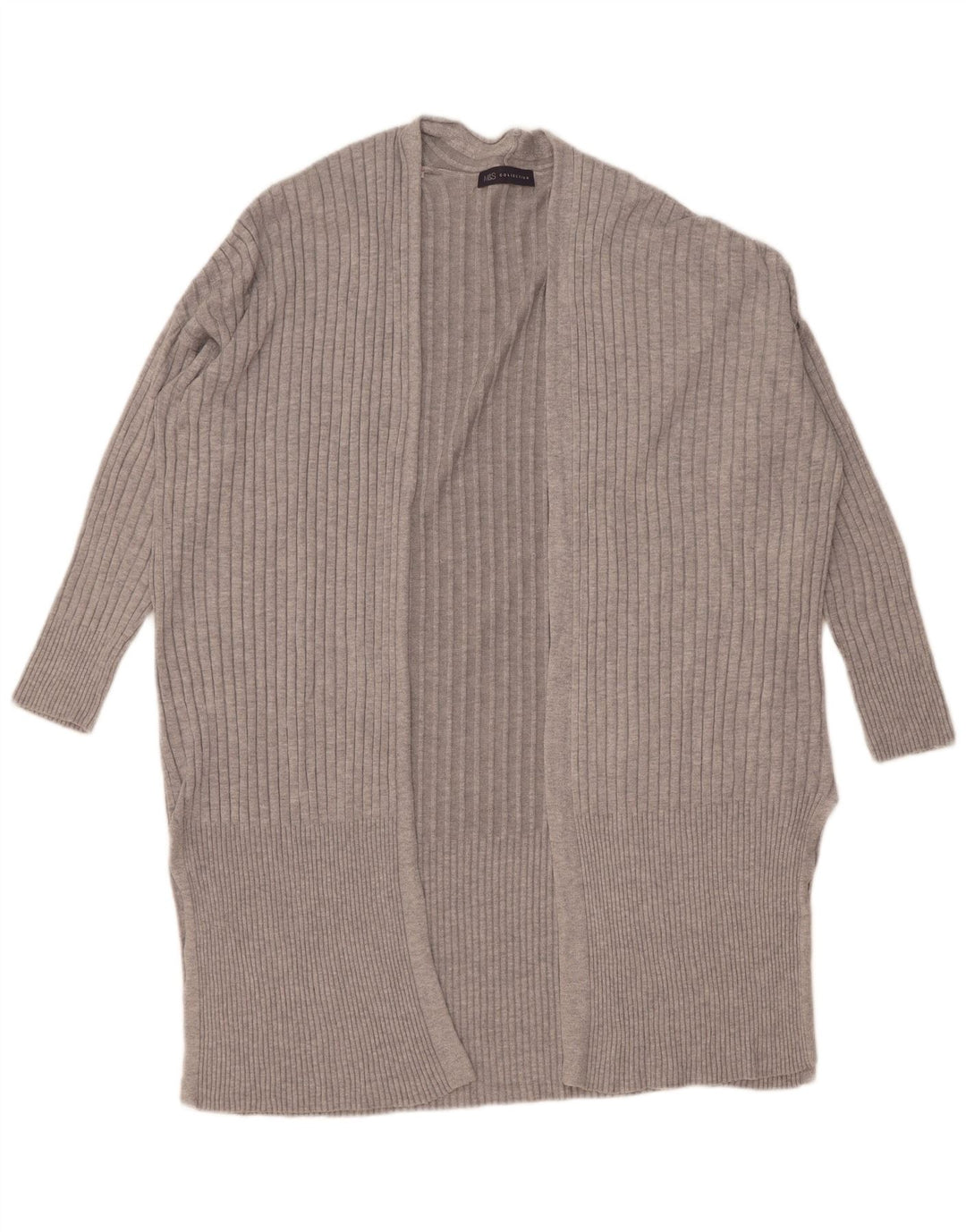 Marks & Spencer Suéter Cárdigan Abierto Largo para Mujer UK 44 Gris Medio