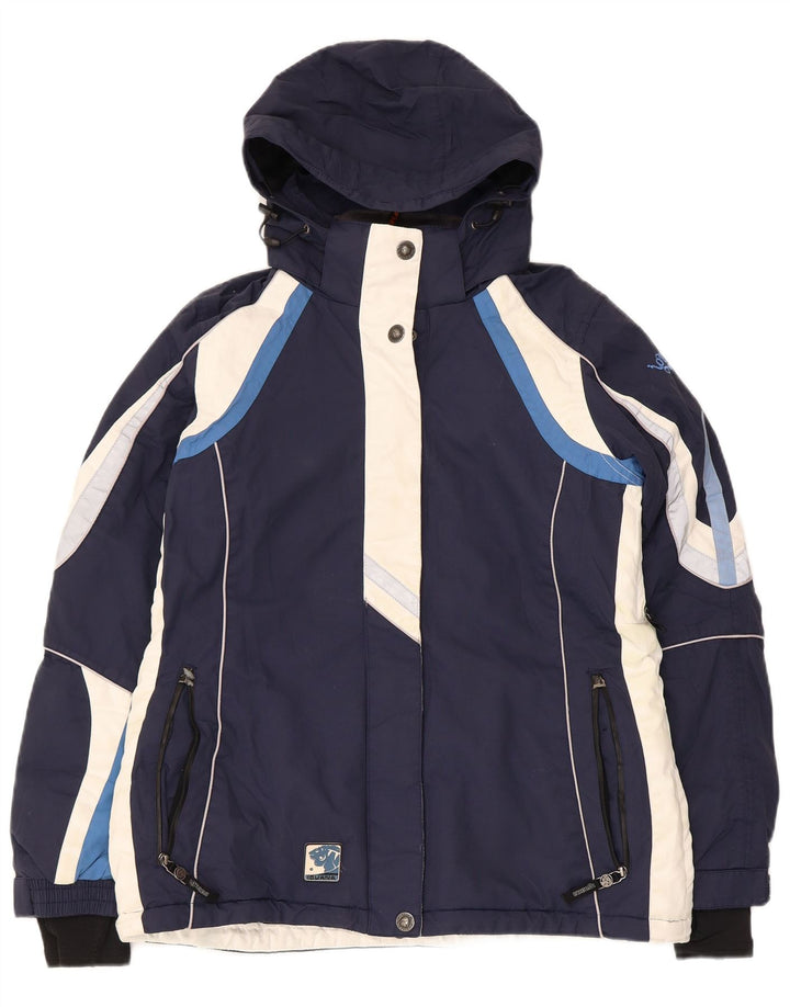 Chaqueta de esquí con capucha para mujer Iguana EU 40 Medium Azul marino Colorblock