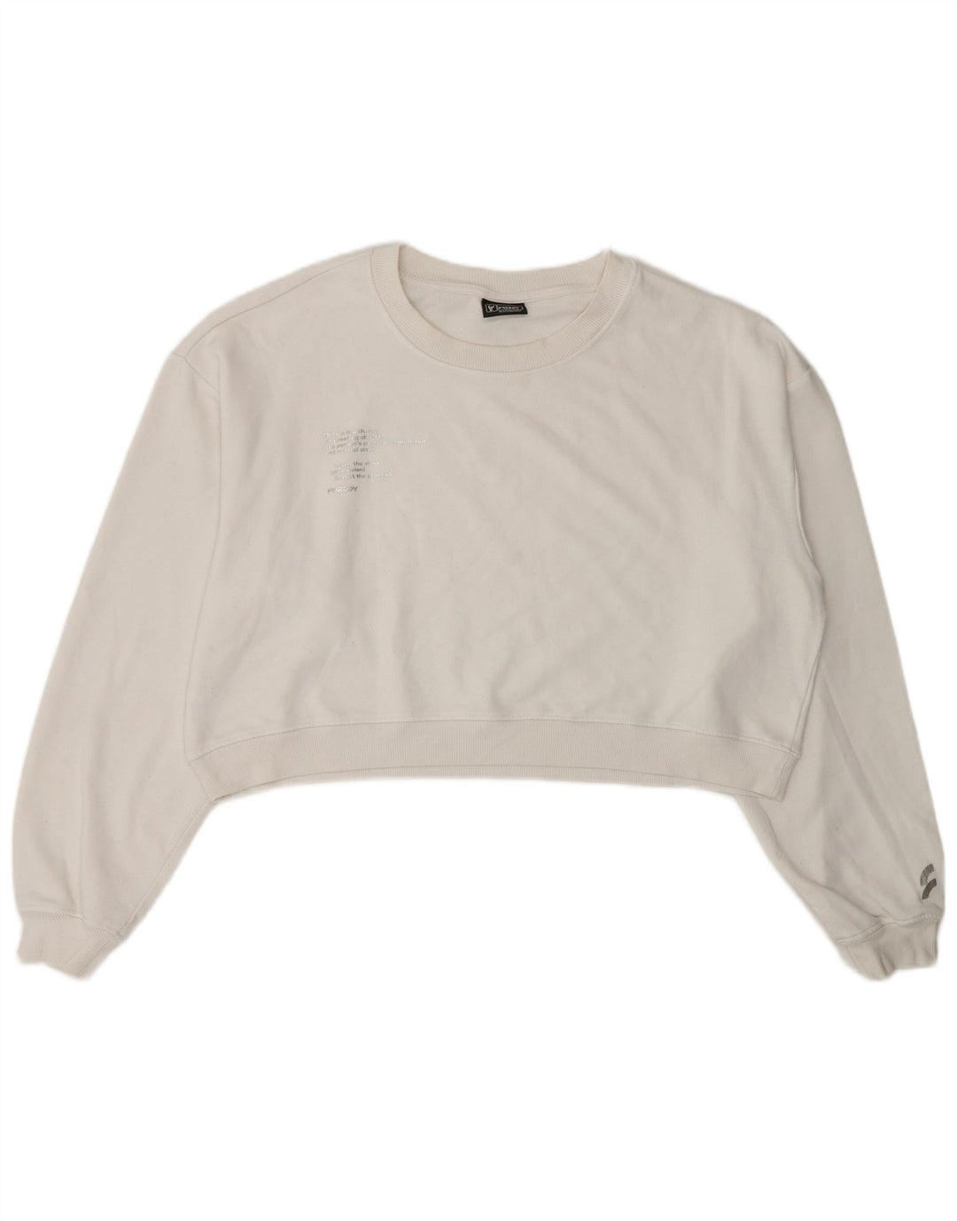 Freddy - Sudadera corta extragrande para mujer, talla 40, tamaño mediano, color blanco