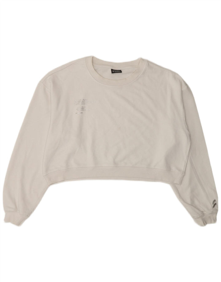 Freddy - Sudadera corta extragrande para mujer, talla 40, tamaño mediano, color blanco