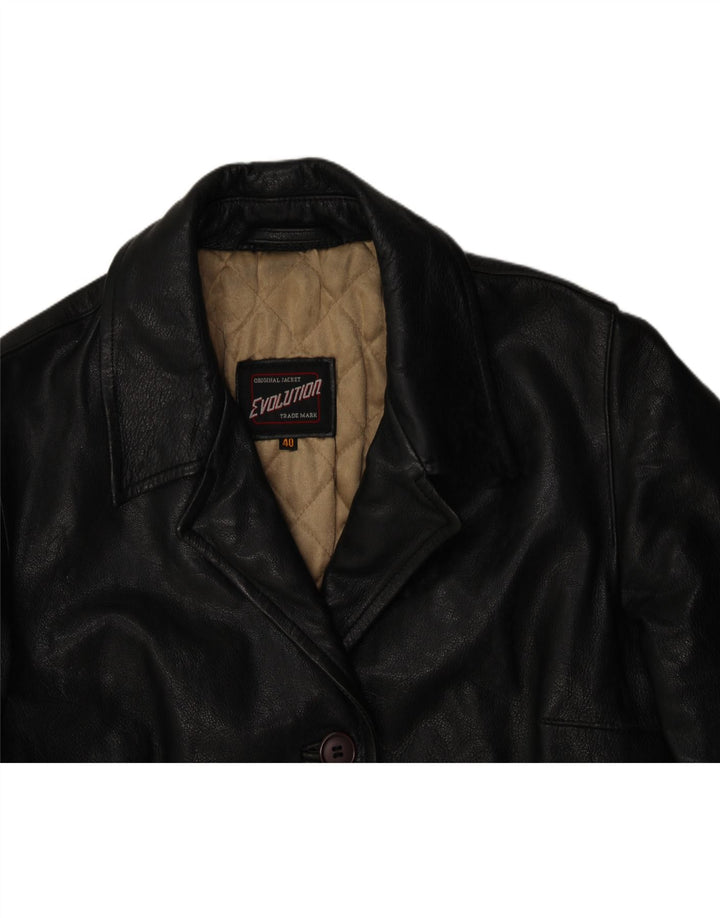 EVOLUTION Womens Leather Jacket EU 40 Medium Black Leather Vintage Evolution and Second-Hand Evolution from Messina Hembry 