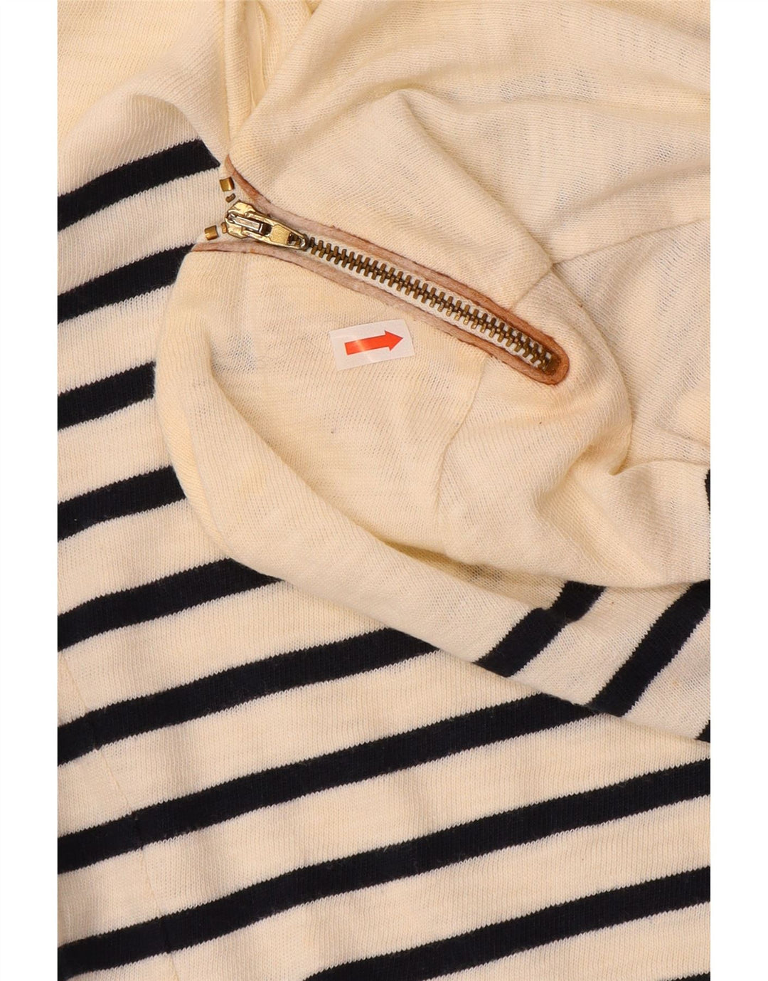 Massimo Dutti Top Mujer Manga 3/4 UK 40 Medio Algodón Rayas Blanco Roto