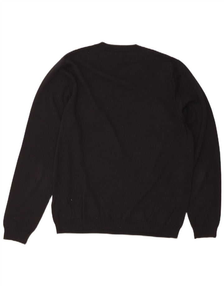 ADIDAS Mens V-Neck Jumper Sweater Medium Black