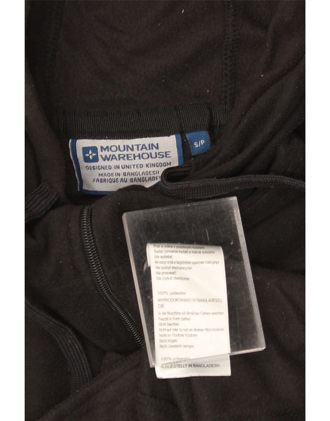 MOUNTAIN WAREHOUSE Chaqueta polar con capucha para hombre UK 36 Small Poliéster negro
