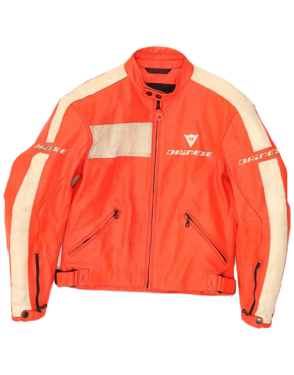 Dainese Chaqueta Racer De Cuero Con Gráfico IT 50 Medium Naranja Colorblock