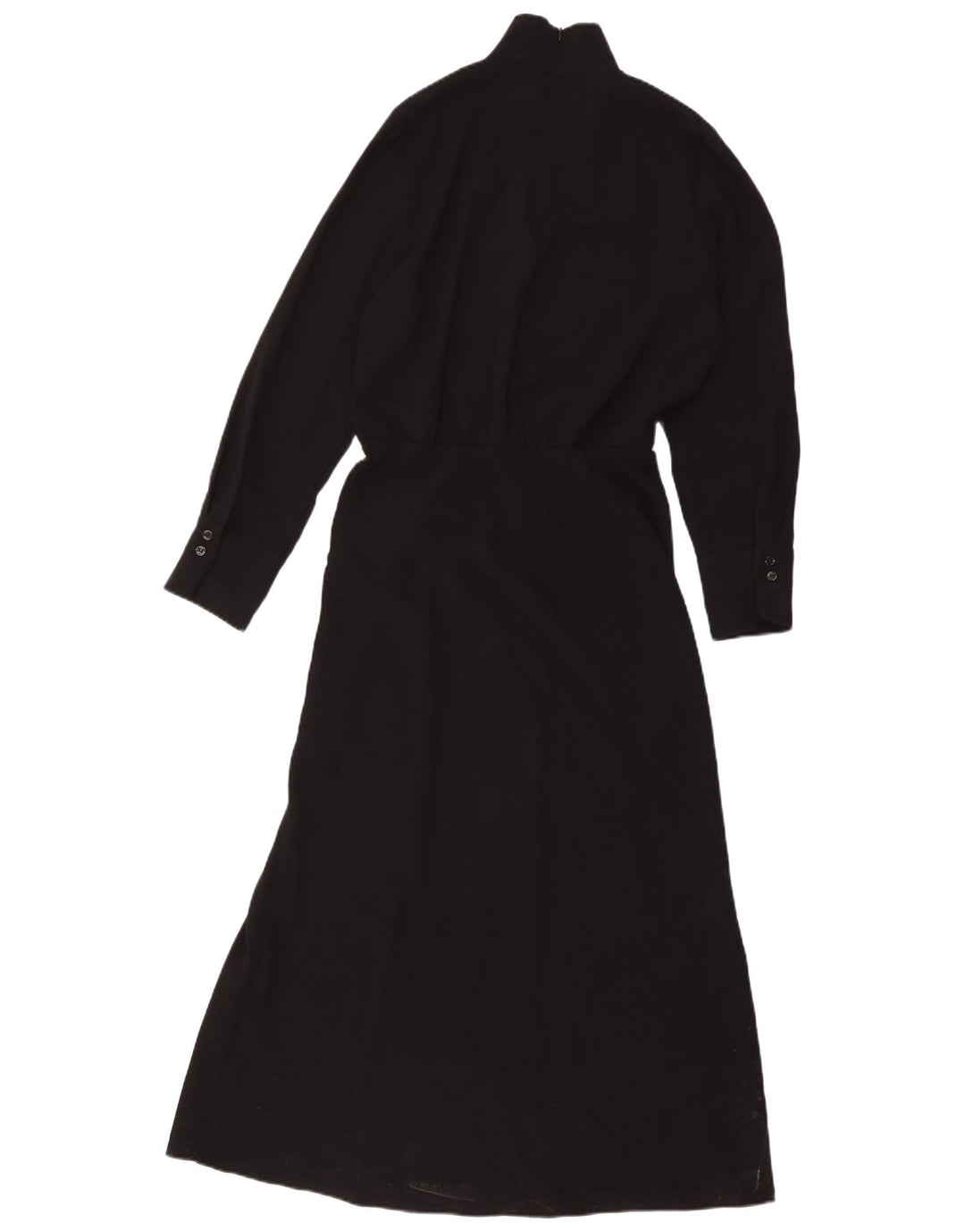 Zara Vestido largo de manga larga para mujer UK 40 Mediano Poliéster negro