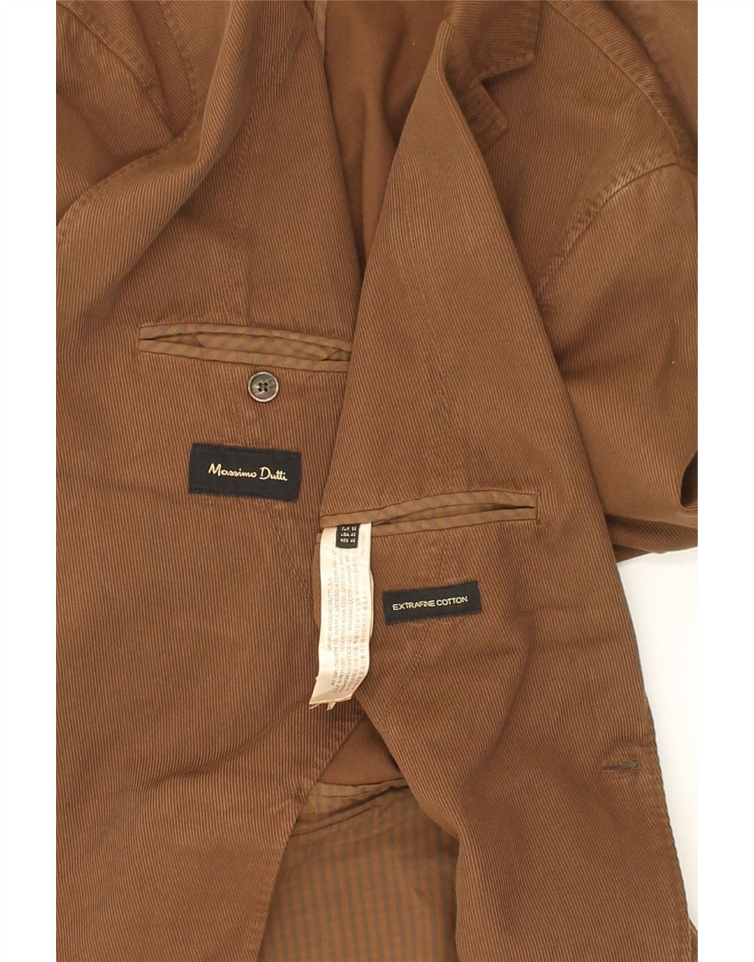 MASSIMO DUTTI Chaqueta Blazer de 2 Botones para Hombre EU 56 XL Marrón Algodón