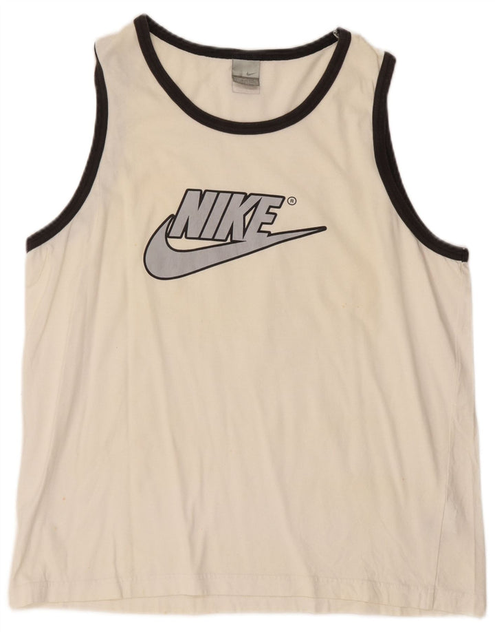NIKE Camiseta sin mangas gráfica para hombre UK 46/47 XL Off White Cotton