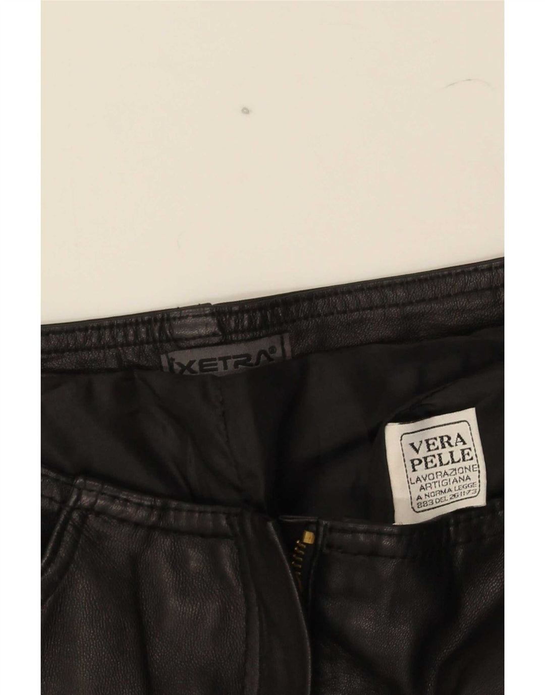 XETRA Pantalones de cuero con corte de bota para mujer IT 42 Medium W28 L32 Negro
