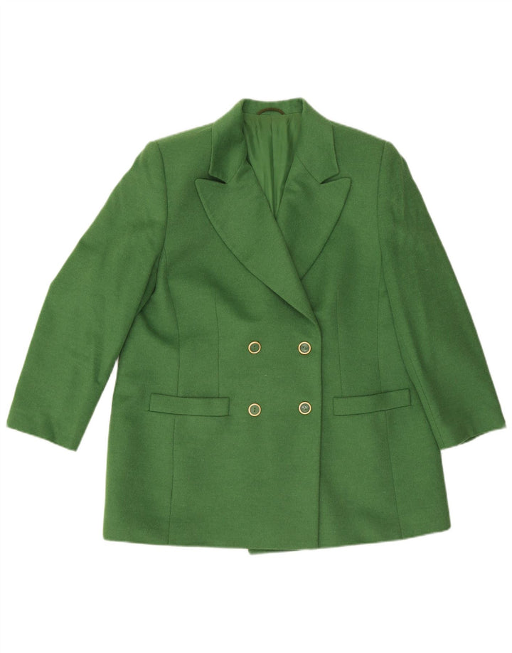Hucke Chaqueta tipo blazer con doble botonadura para mujer UK 40 XL Lana verde