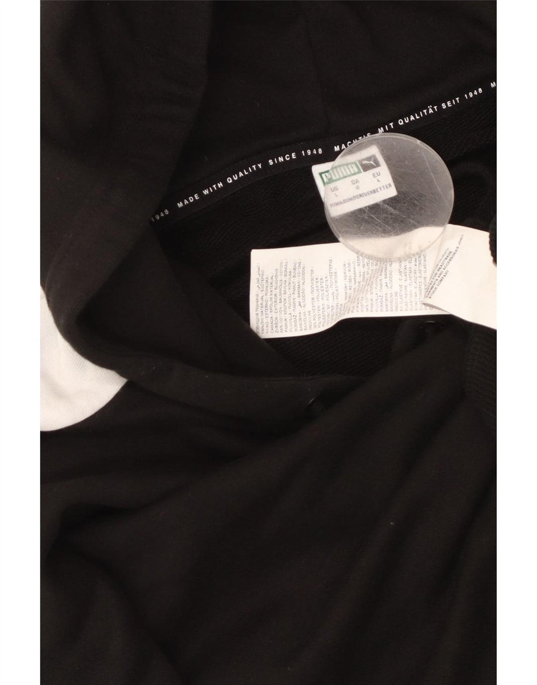 PUMA Jersey con capucha corta extragrande para mujer UK 46 Large Black Colourblock