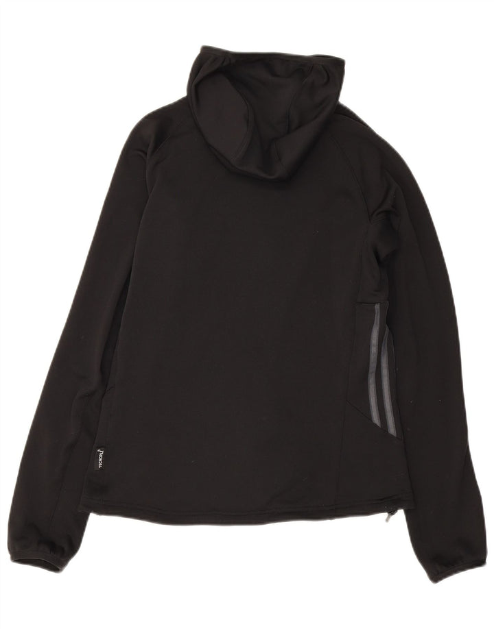Adidas Sudadera con capucha y cremallera para mujer UK 10 Small Poliéster negro