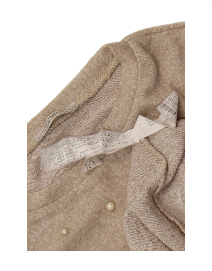 Zara Mujer Trafaluc Blusa Extragrande UK 44 Medio Beige Manchado