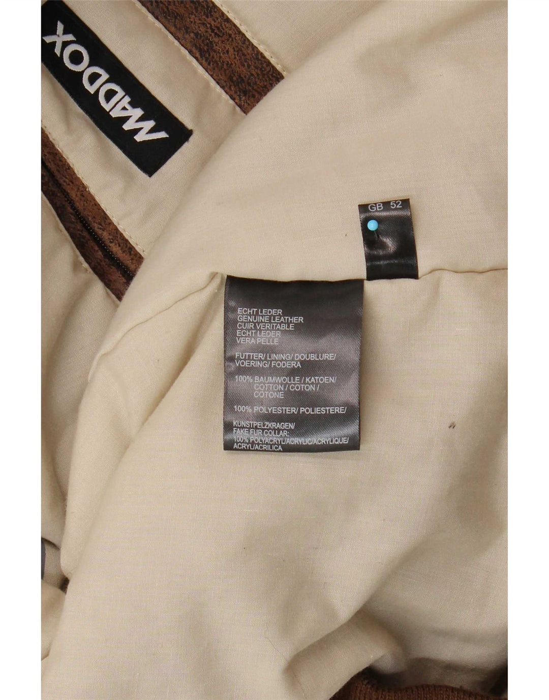 Maddox Chaqueta de cuero para hombre UK 52 6XL Cuero marrón