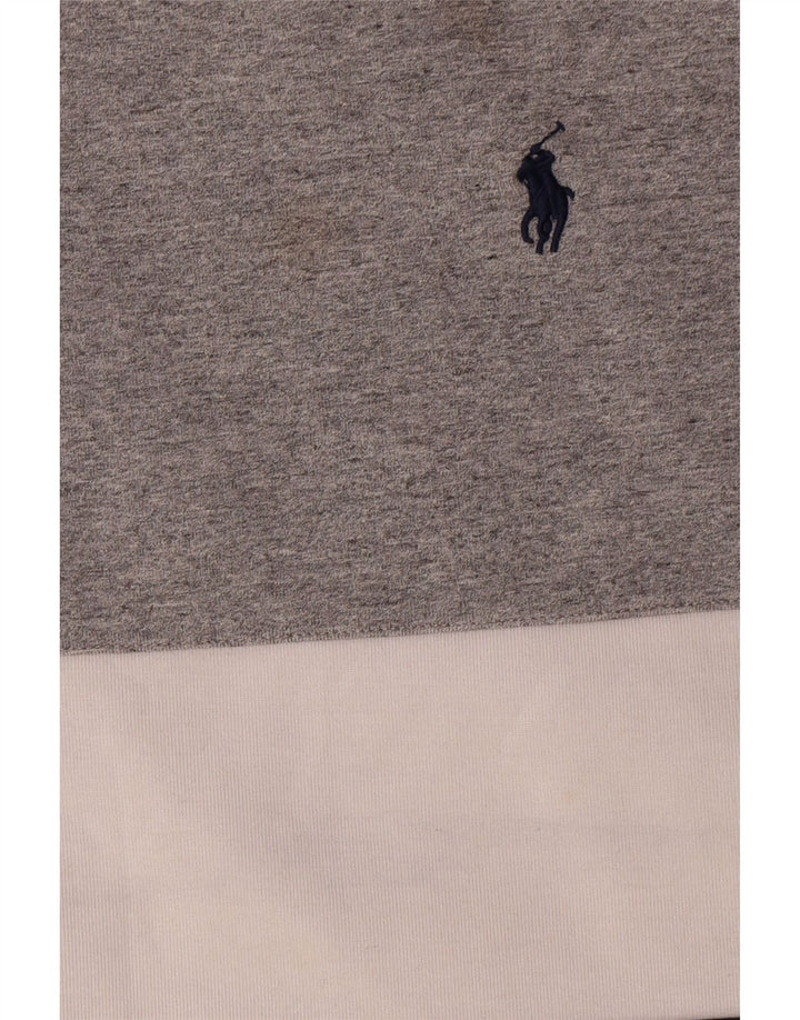 Polo Ralph Lauren Hombre Sudadera Jumper Grande Gris Colorblock Poliéster
