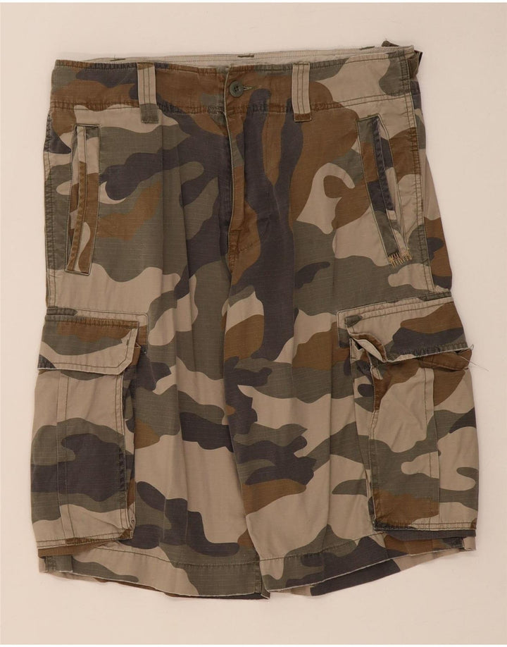 LEE Mens Cargo Shorts W32 Medium Khaki Camuflaje Algodón