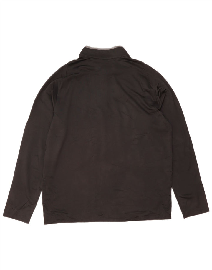 NIKE - Chándal Dri Fit con cremallera y cuello para hombre, talla grande, poliéster negro