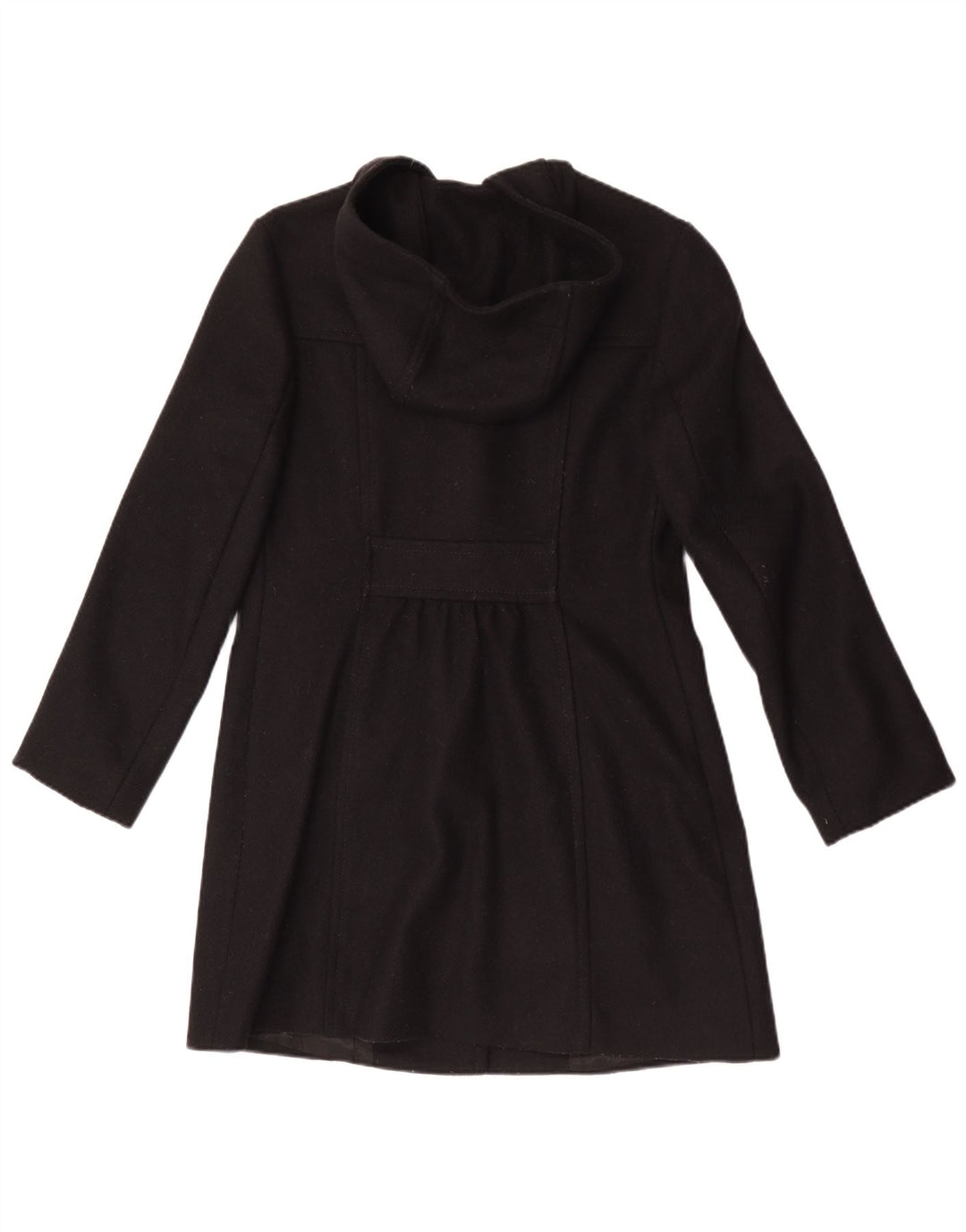 Benetton Trenca Con Capucha IT 42 Medium Negro Lana