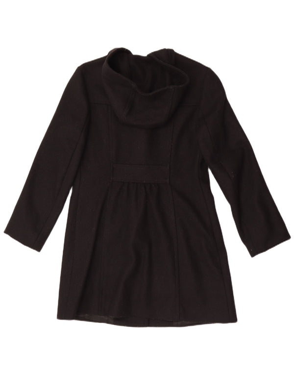 Benetton Trenca Con Capucha IT 42 Medium Negro Lana