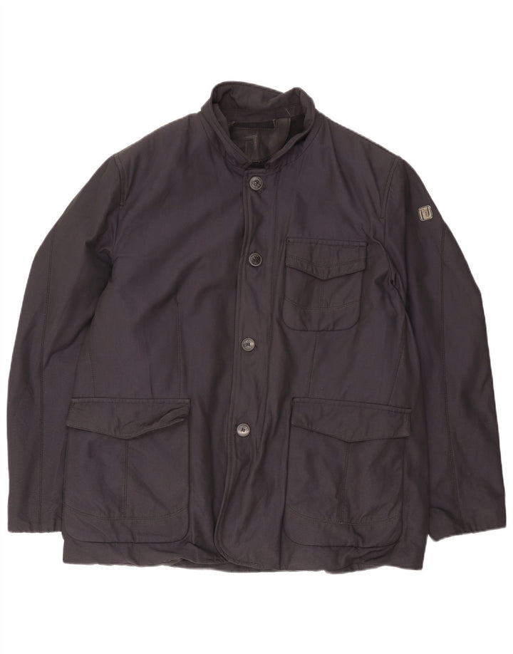 Trussardi Chaqueta utilitaria para hombre IT 58 4XL Azul marino Poliéster