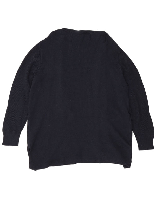 Marks & Spencer Suéter tipo cárdigan abierto largo para mujer UK 20 2XL Azul marino