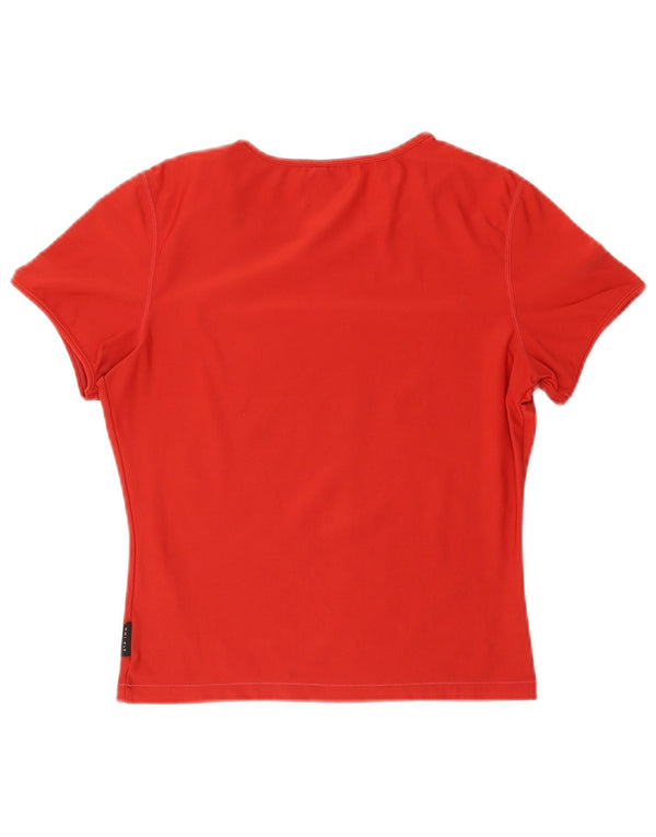 NIKE Womens Dri Fit T-Shirt Top UK 10/12 Medium Red Polyester