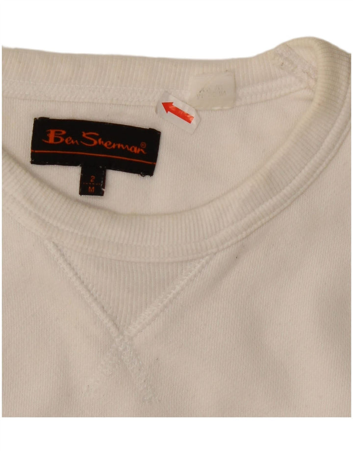 Ben Sherman - Sudadera con gráfico para hombre, jersey de algodón blanco mediano