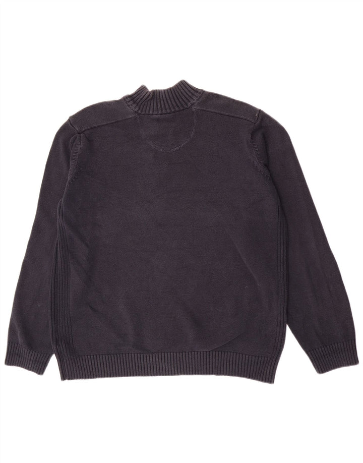 Marks & Spencer Jersey azul marino con cuello y botones para hombre XL Algodón azul marino