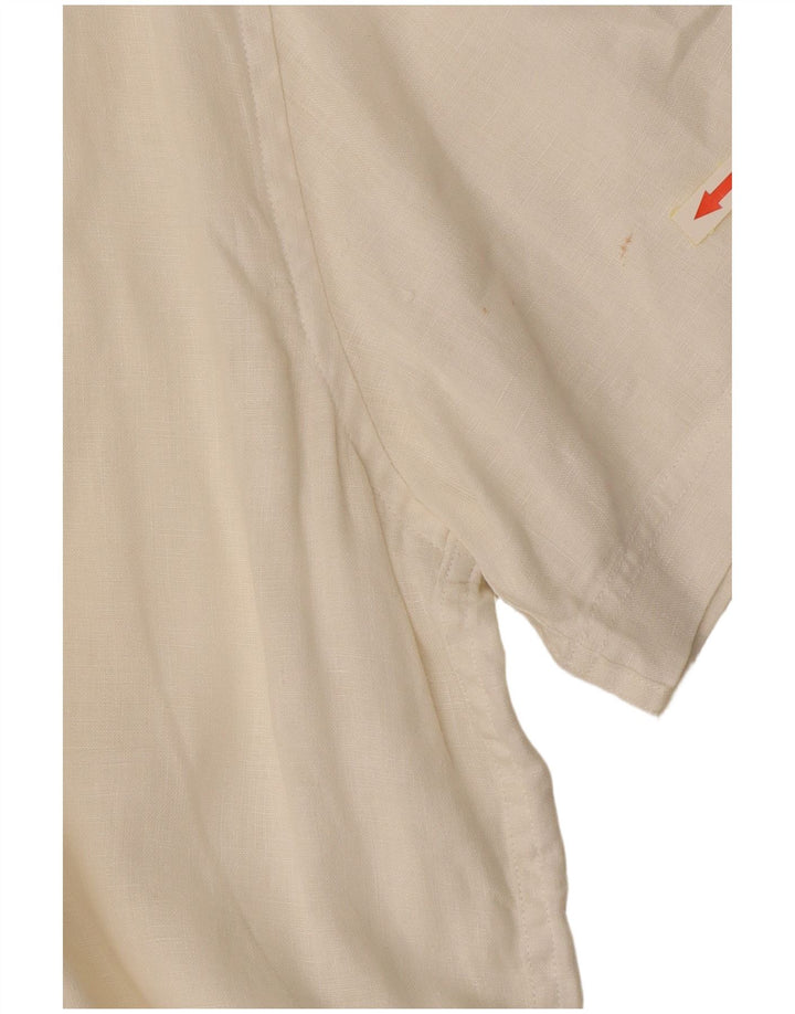 Timberland Camisa de Manga Corta Regular Fit para Hombre XL Off White Linen