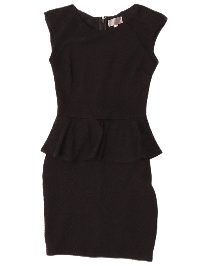 Lipsy Vestido Peplum para Mujer UK 8 Small Poliéster Negro