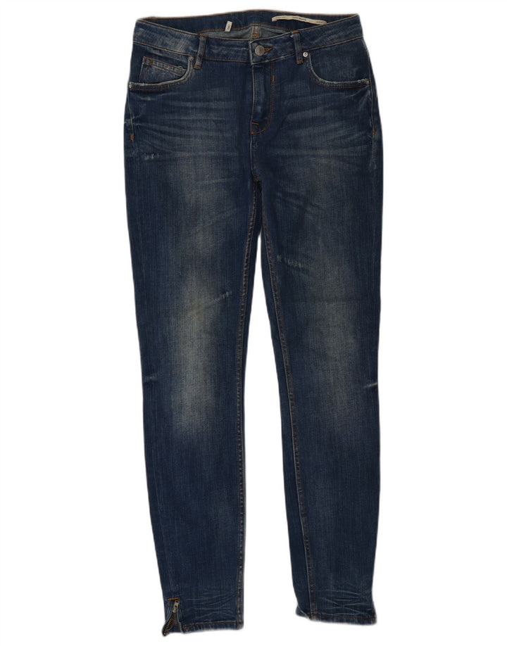Zara Mujer Vaqueros Slim De Talle Medio W26 L29 Algodón Azul