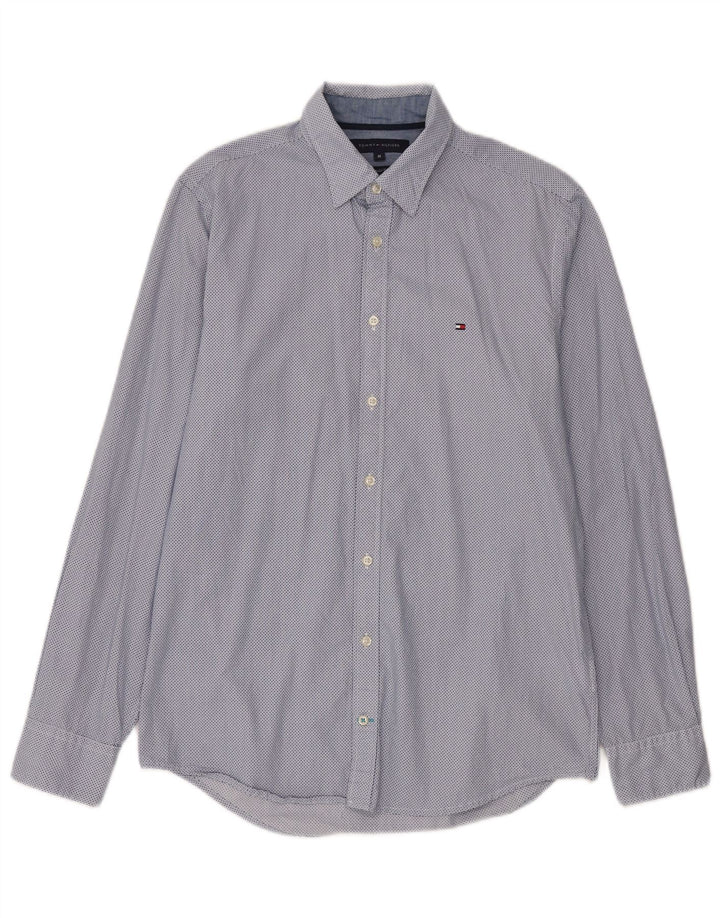Tommy Hilfiger Camisa Regular Fit De Algodón Con Manchas Azul Medio