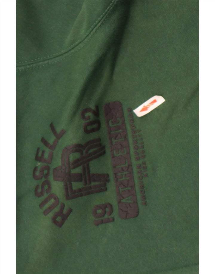 Russell Athletic Sudadera con capucha y cremallera gráfica para hombre Poliéster verde medio