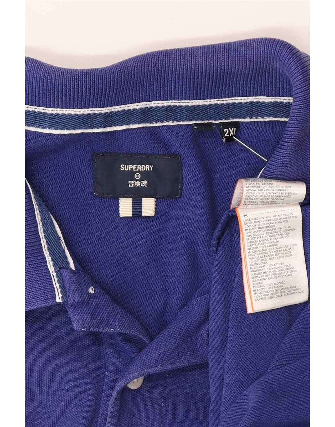Superdry Polo Para Hombre 2XL Algodón Azul