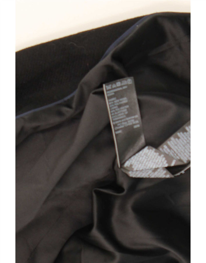 Marks & Spencer Abrigo cruzado para mujer UK 44 Lana negra mediana