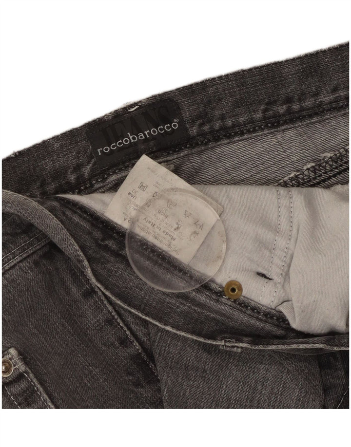 Shorts Vaqueros Mujer Roccobarocco W30 Algodón Floral Gris Medio