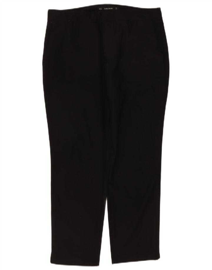 Zara Pantalón chino ajustado para mujer EU 38 Small W28 L26 Poliéster negro