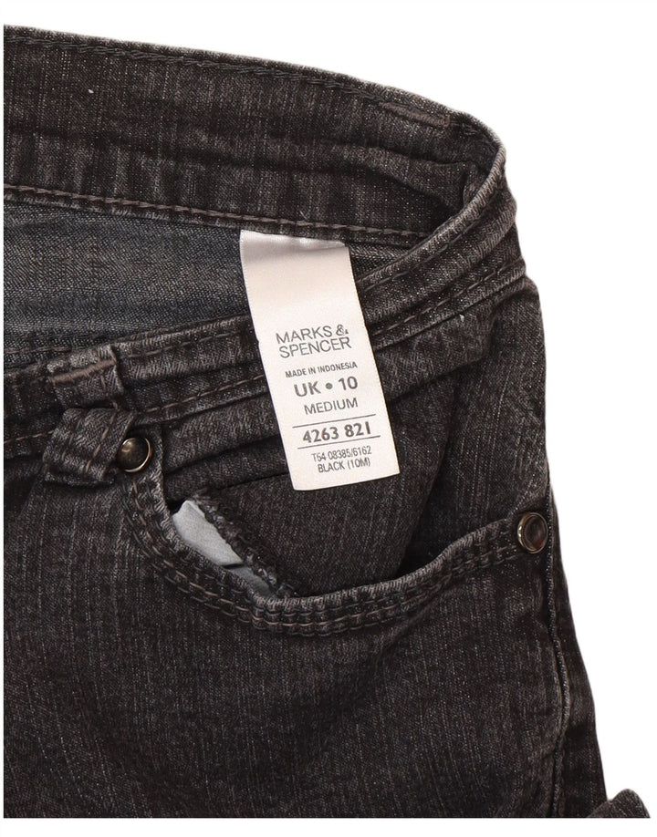 Marks & Spencer Vaqueros Bootcut para Mujer UK 10 Small W27 L29 Algodón Negro