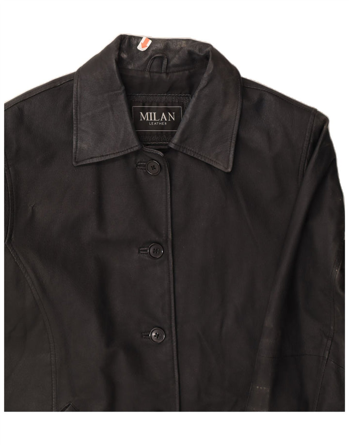 VINTAGE Womens Leather Jacket UK 14 Large Black Leather Vintage Vintage and Second-Hand Vintage from Messina Hembry 