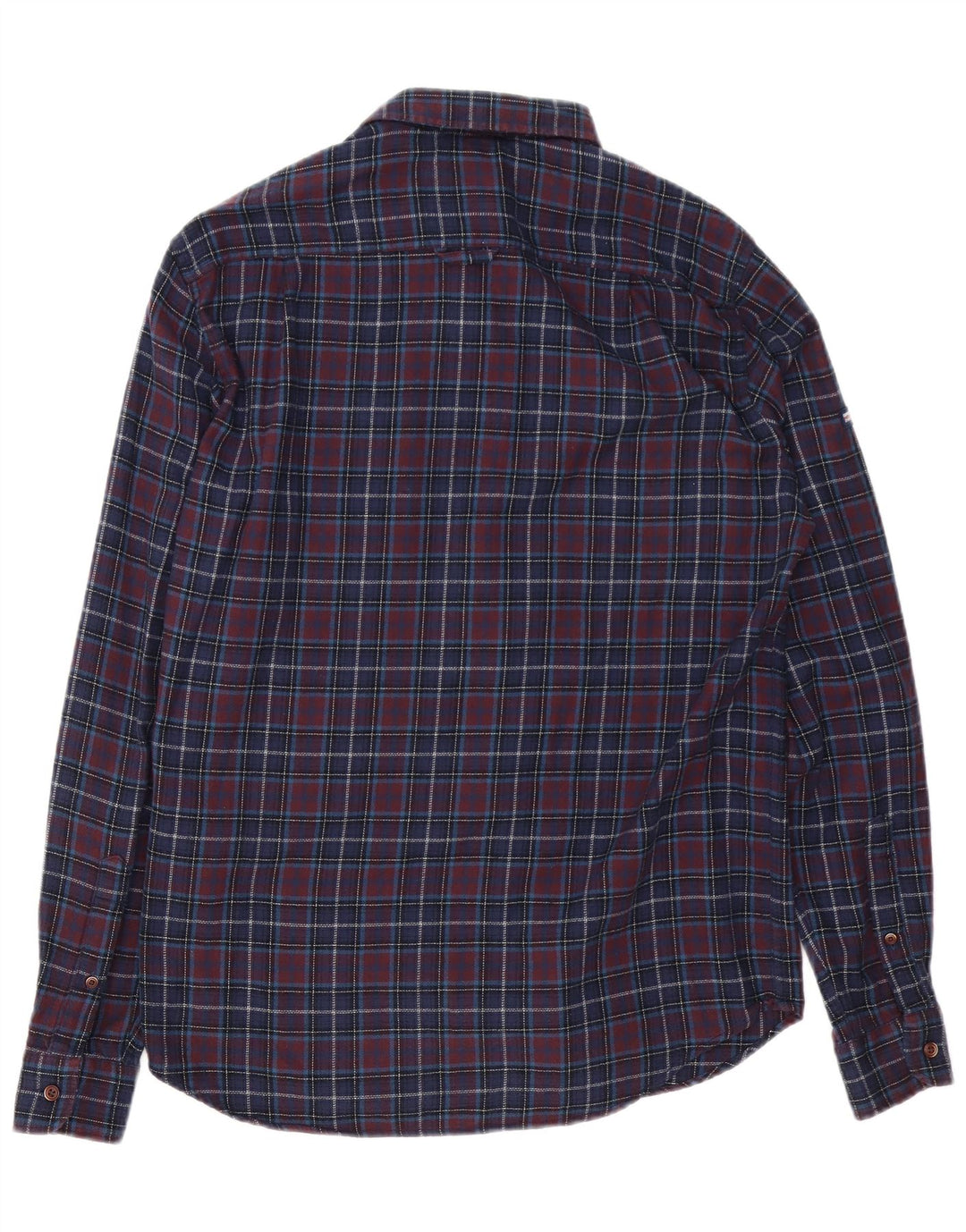 Superdry Camisa De Franela De Corte Regular De Algodón A Cuadros En Azul Marino Medio