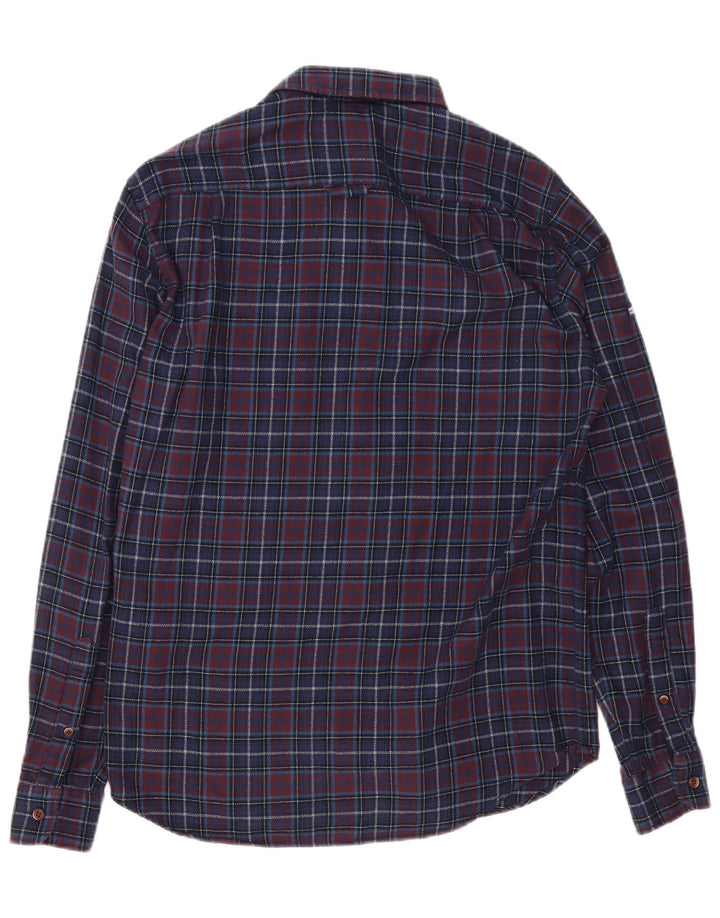 Superdry Camisa De Franela De Corte Regular De Algodón A Cuadros En Azul Marino Medio