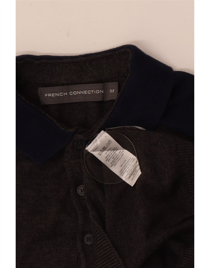 French Connection Jersey tipo polo con cuello tipo polo para hombre en color gris medio