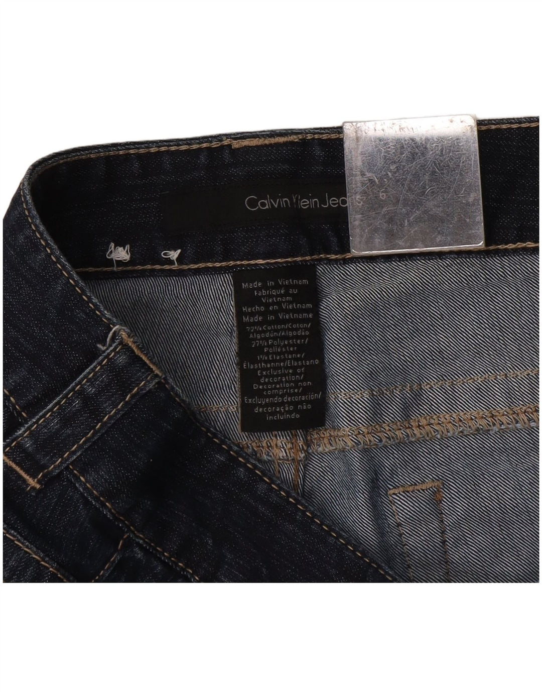 Calvin Klein Jeans acampanados para mujer US 6 Medium W30 L32 Azul marino Algodón