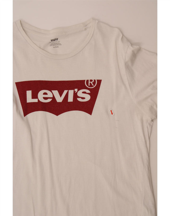 LEVI'S Mens Graphic T-Shirt Top XL White Cotton Vintage Levi's and Second-Hand Levi's from Messina Hembry 