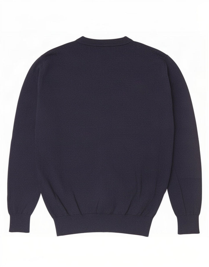 Massimo Dutti Jersey Con Cuello En V Hombre Azul Marino Medio
