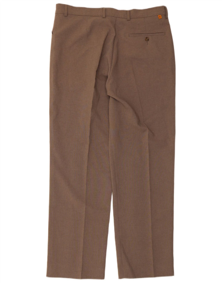 FARAH Pantalones informales rectos para hombre W36 L31 Marrón Poliéster