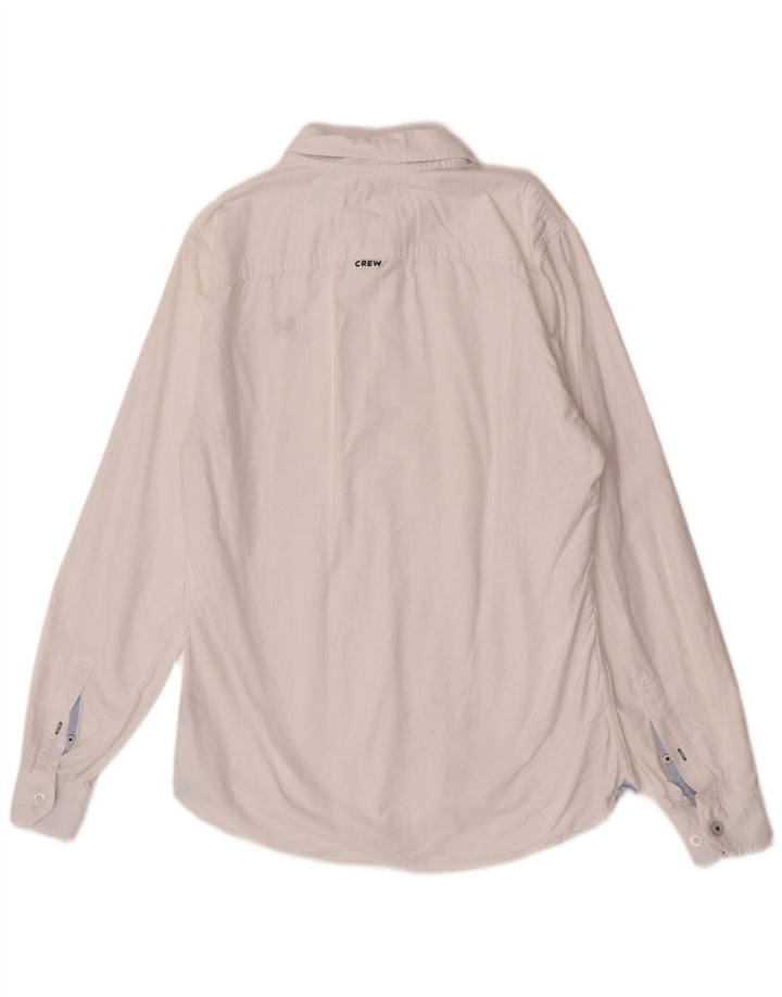 Crew Clothing Camisa ajustada para hombre Algodón blanco mediano